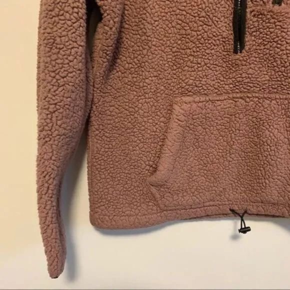 PINK Victoria Secret Sherpa teddy pullover jacket espresso coffee pink XS - Picture 9 of 11